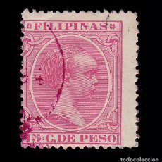 Sellos: FILIPINAS.1894. ALFONSO XIII.15CT.ROSA.MATASELLO.EDIFIL 115.