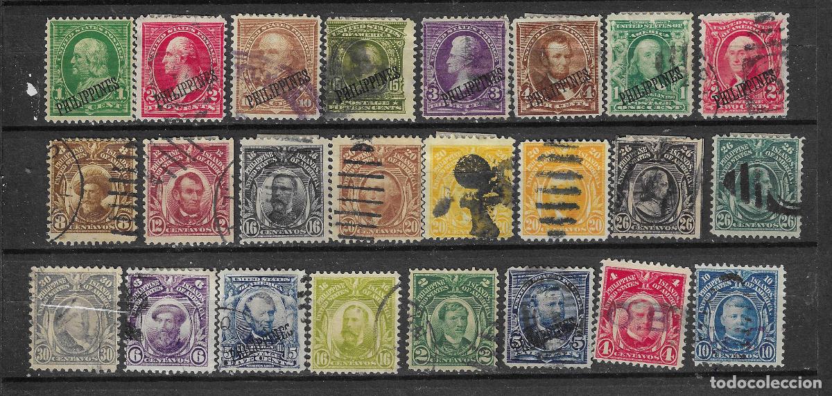 Stamps: FILIPINAS DOMINACION EEUU COLECCION 24 DIFERENTES