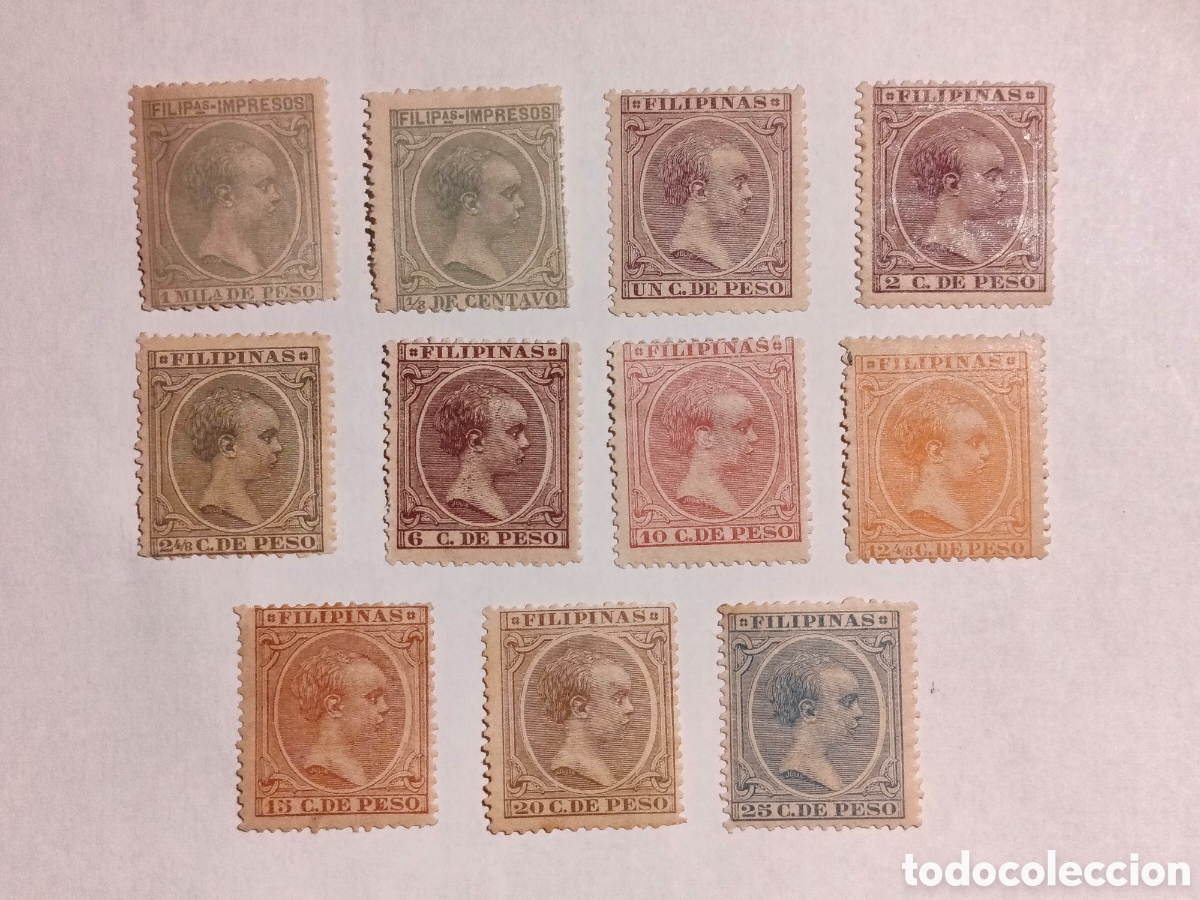Sellos: Filipinas 1891/3 Edifil 88,91/4,97,99/101 y 103/4 * y (*)