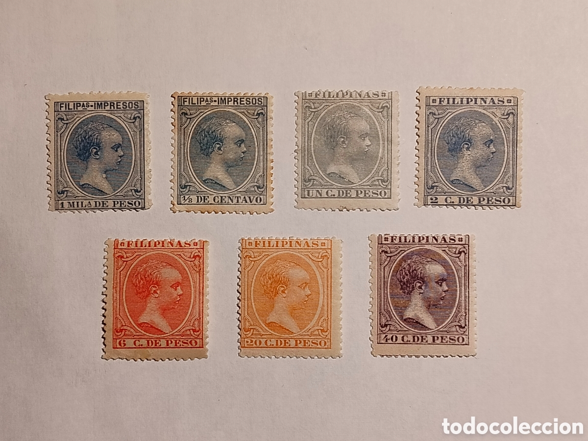 Sellos: Filipinas 1896/7 Edifil 117,120/1,123,126 y 128/9 * MH
