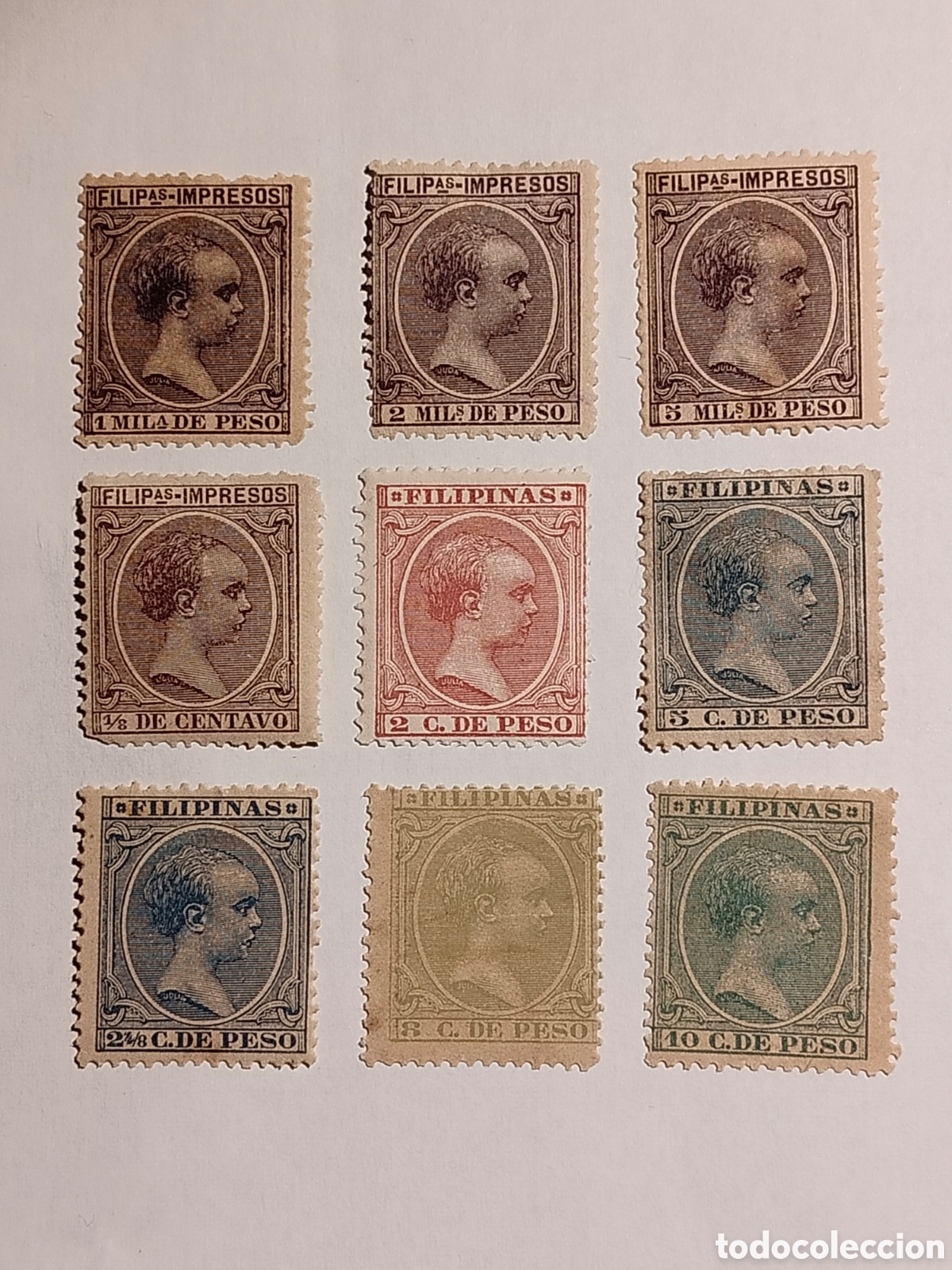 Sellos: Filipinas 1890 Edifil 76/84 * MH