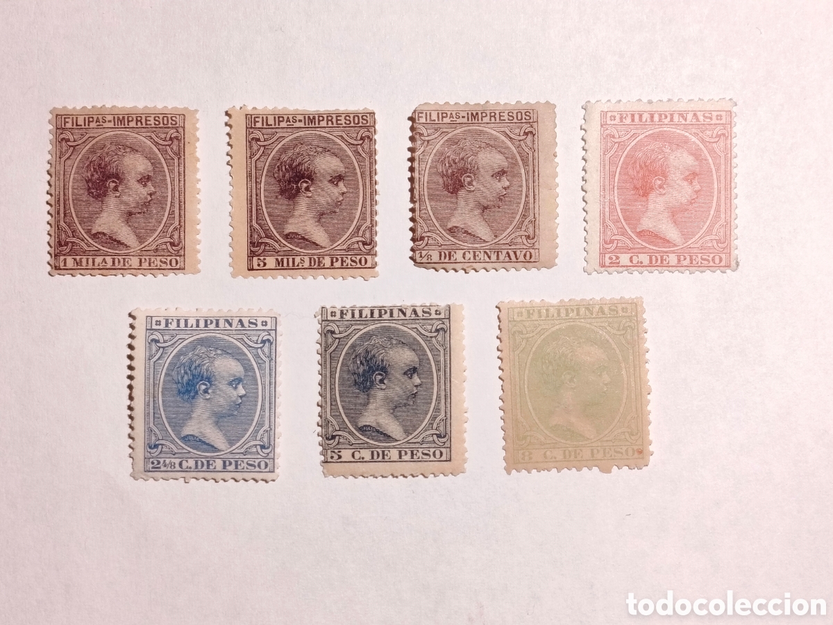 Stamps: Filipinas 1890 Edifil 76 y 78/83 (*)