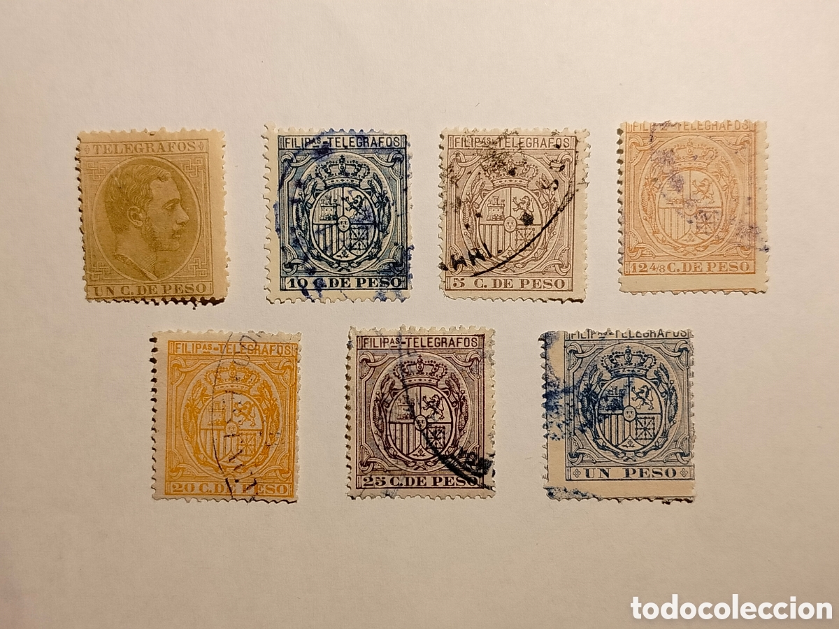 Sellos: Filipinas Tel&eacute;grafos Edifil 9,51,61 y 63/6 usados