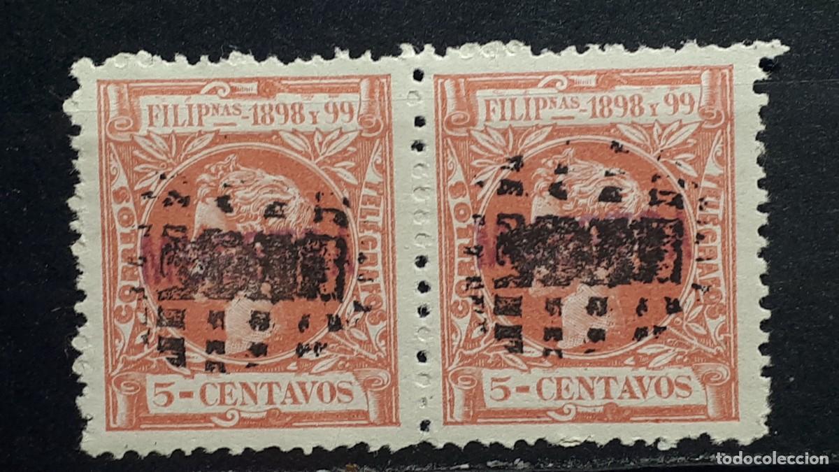 Sellos: FILIPINAS. A&Ntilde;O 1898. &deg;. EDIFIL 140. Pareja