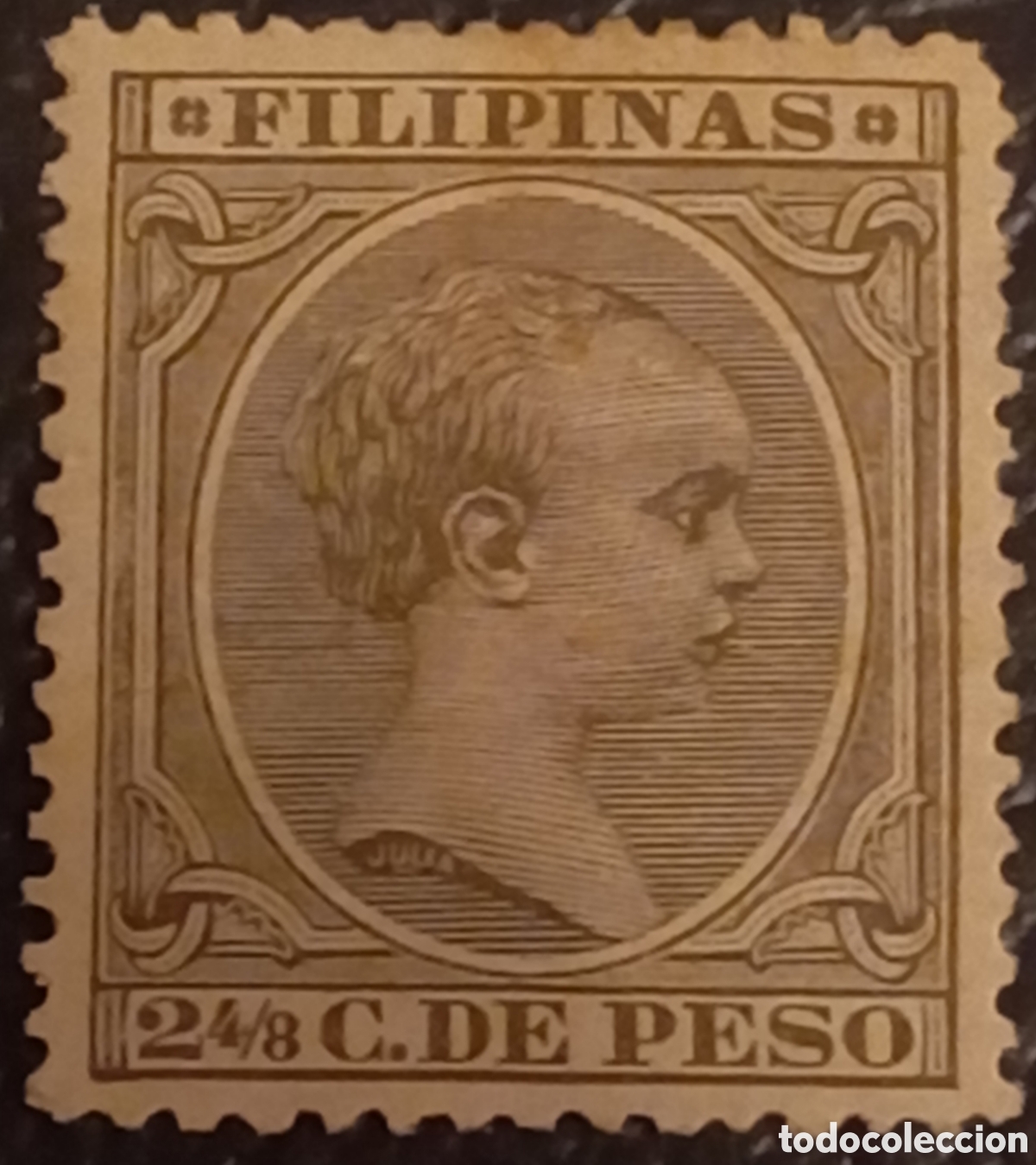 Sellos: Sello Filipinas 1890-97 Alfonso XIII &rdquo;Pel&oacute;n&rdquo; - 2 4/8 C. de Peso - Edifil #105 MH