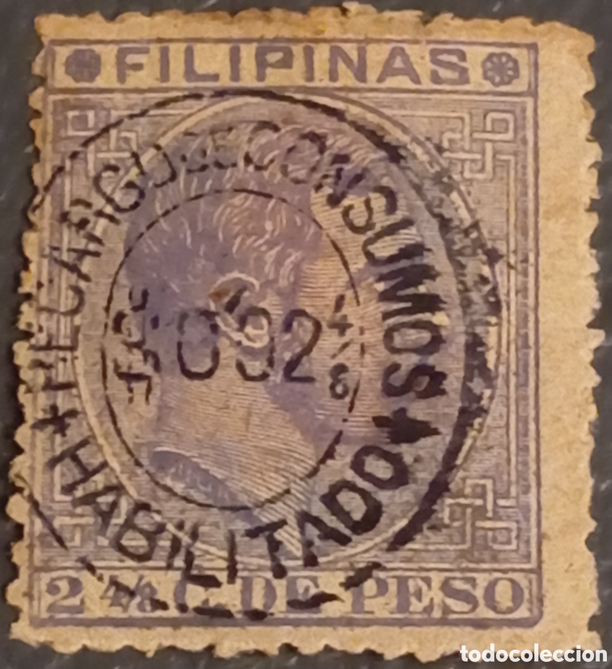 Sellos: 1888 Filipinas Alfonso XII - Edifil 66H - Habilitaci&oacute;n Recargo de Consumos