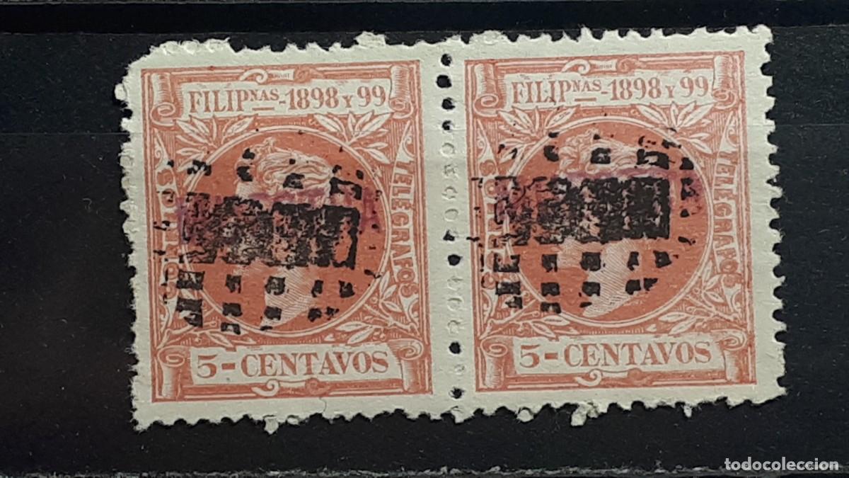 Sellos: FILIPINAS. A&Ntilde;O 1898. &deg;. EDIFIL 140. Pareja