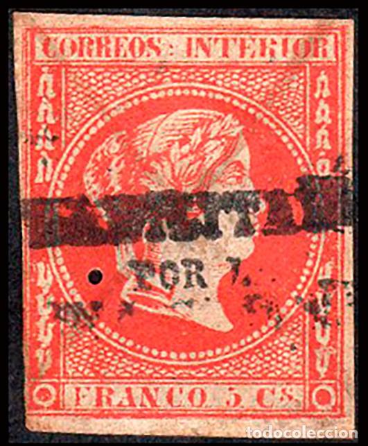Sellos: Filipinas - Edi o 20 H - 1863 - Isabel II - Sobrecargado - Punto de aguja