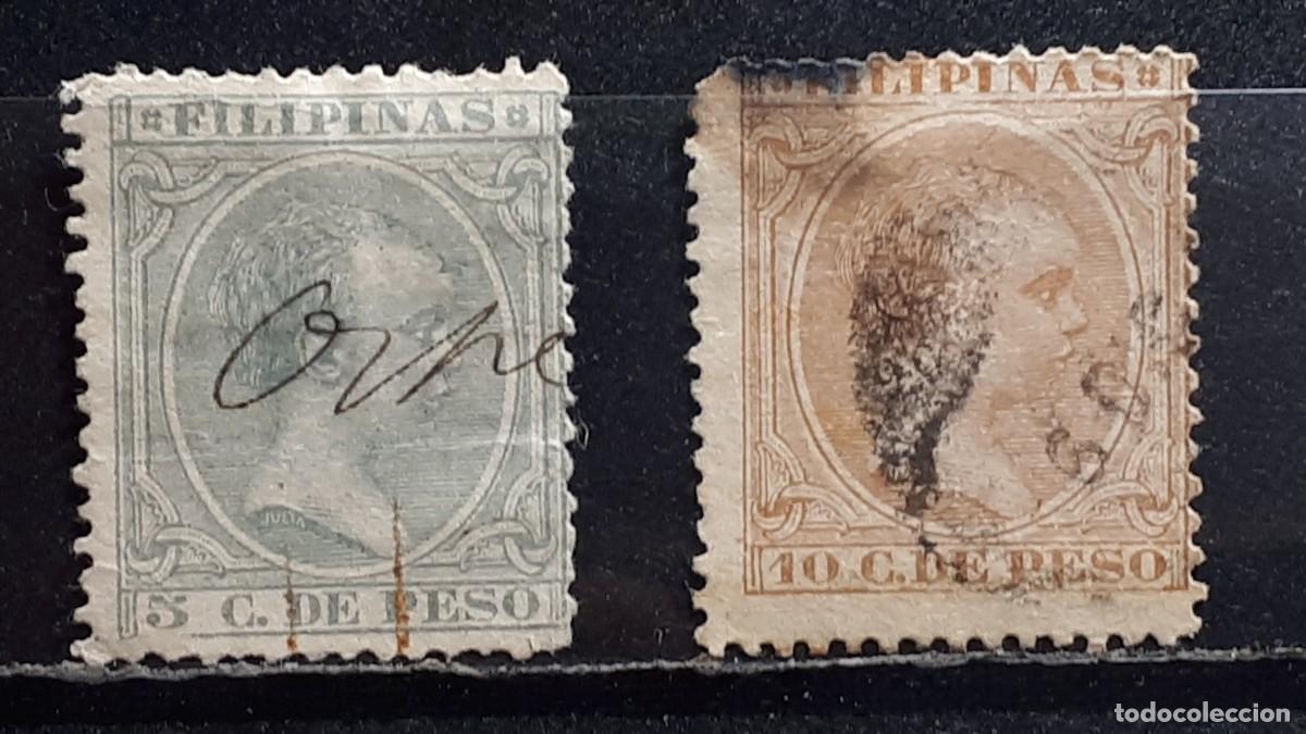 Sellos: FILIPINAS. A&Ntilde;O 1894. &deg;. EDIFIL 111, 114.