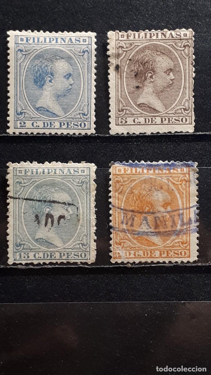 Sellos: FILIPINAS. A&Ntilde;O 1896. &deg;/*. EDIFIL 123/24, 127/8.