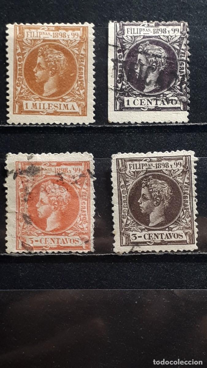 Sellos: FILIPINAS. A&Ntilde;O 1898. &deg;/(*)/*. EDIFIL 131, 136, 138, 140.