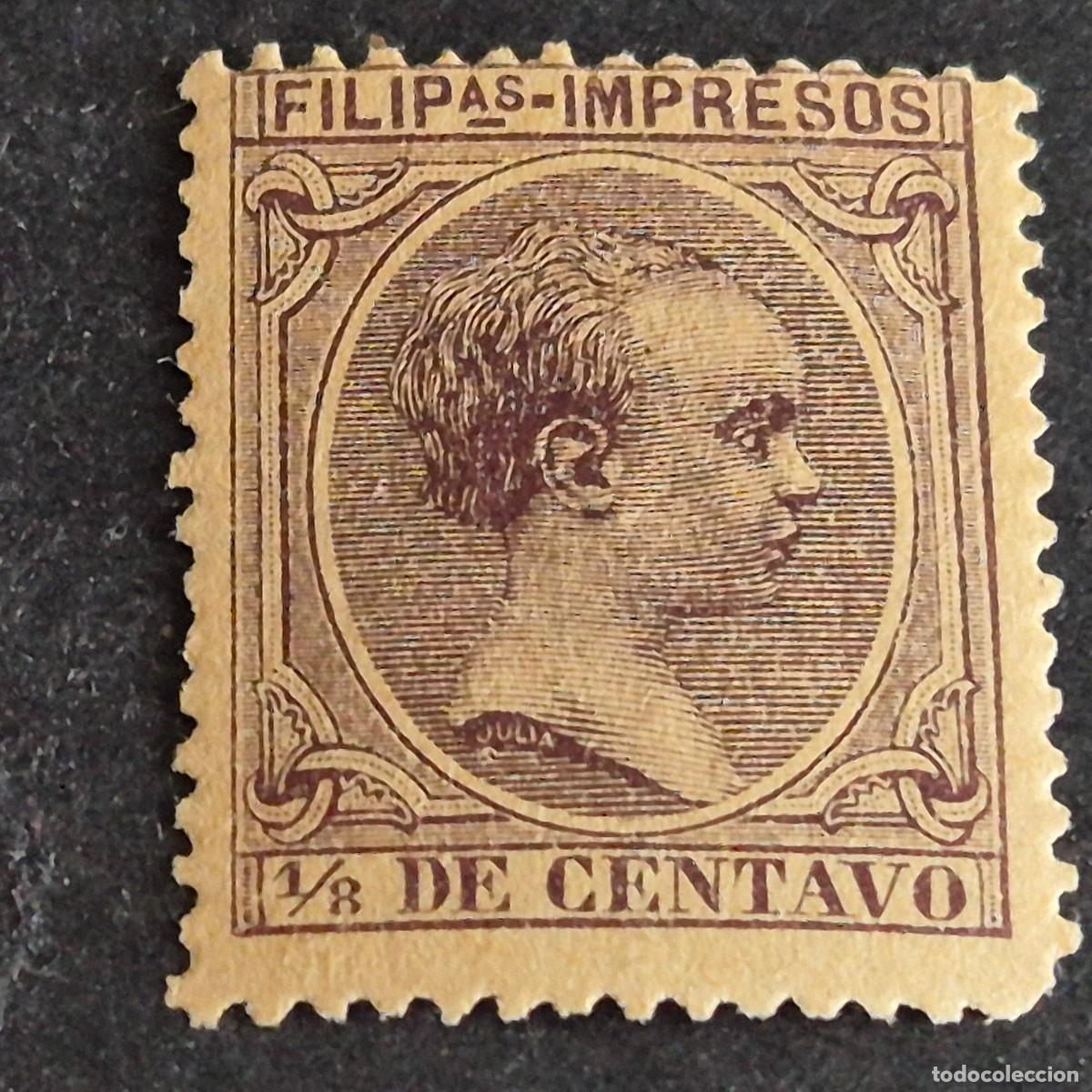 Sellos: ESPA&Ntilde;A, FILIPINAS, 1890, ALFONSO XIII, EDIFIL 79*, NUEVO, GOMA, FIJASELLO, (LOTE AR)