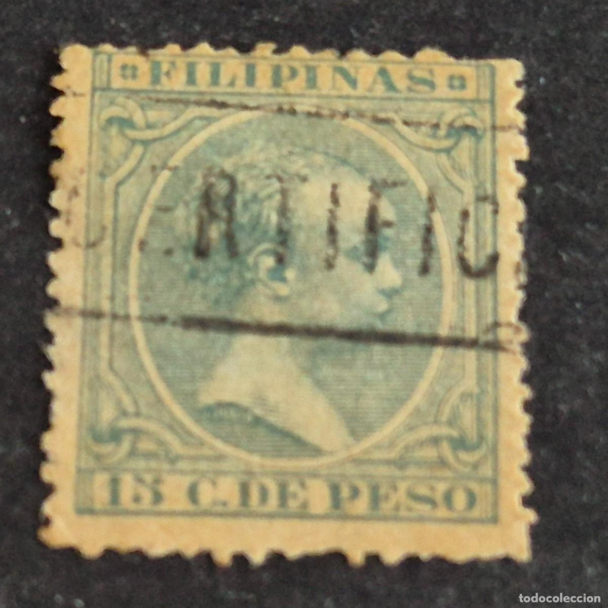 Sellos: ESPA&Ntilde;A, FILIPINAS, 1896-1897, ALFONSO XIII, EDIFIL 127, USADO, (LOTE AR)