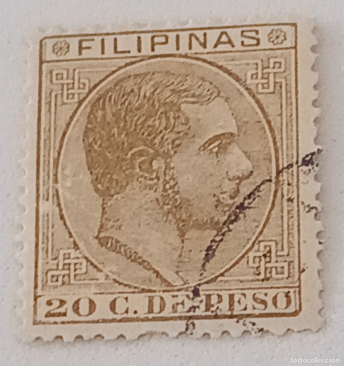 Sellos: Sello excolonias espa&ntilde;ola Filipinas 1880-1883, edifil 65, Alfonso XII