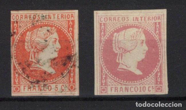 Stamps: Sellos dependencias espa&ntilde;olas FILIPINAS a&ntilde;o 1863 EDIFIL 11/12*-&ordm; v.c. 70 &euro;