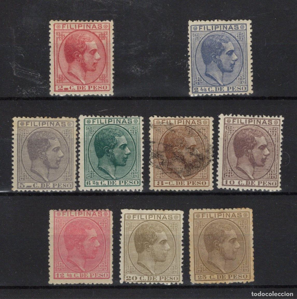 Selos: Sellos dependencias espa&ntilde;olas FILIPINAS a&ntilde;o 1880/83 EDIFIL 57/66*-&ordm; sin 58 - 59A ni 59B v.c. 130 &euro;