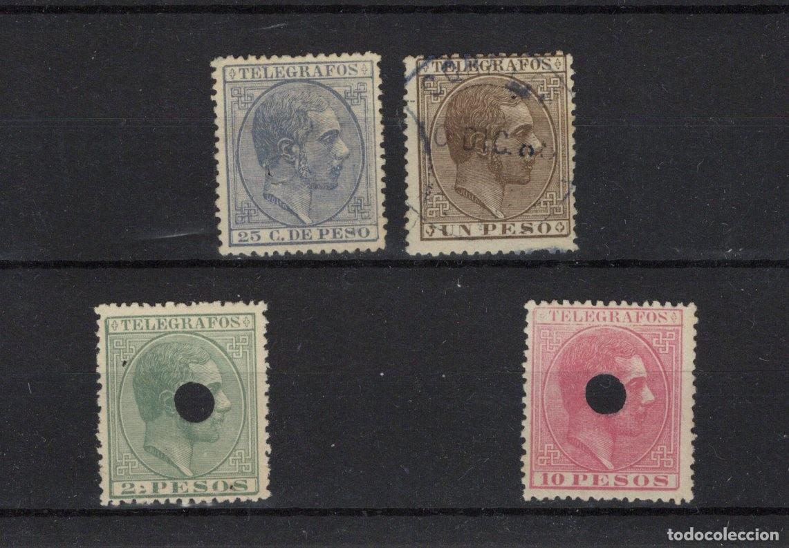 Stamps: Sellos dependencias espa&ntilde;olas FILIPINAS TELEGRAFO a&ntilde;o 1880/81 EDIFIL 4/8*-&ordm; sin 7 v.c. 103 &euro;