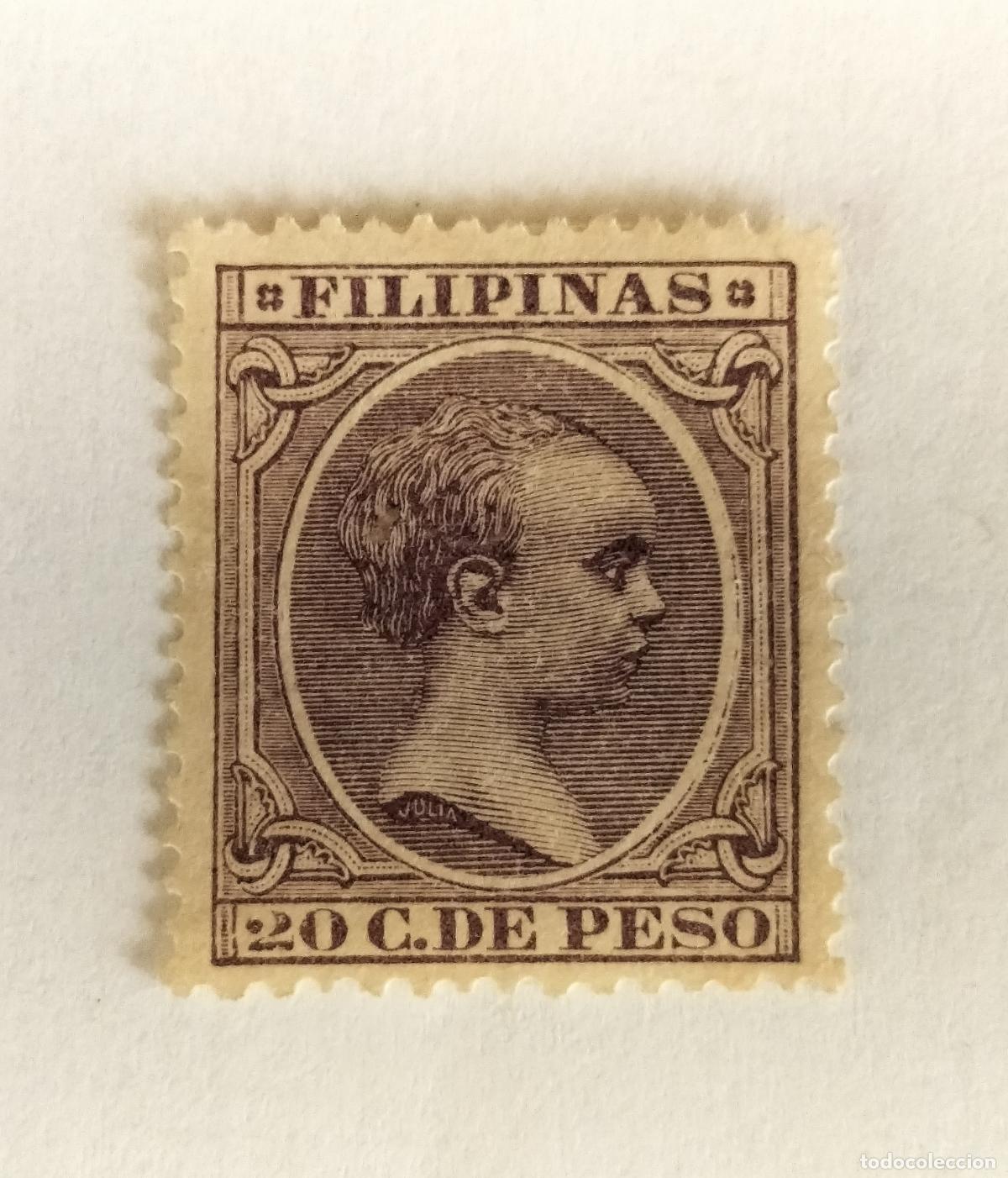 Sellos: SELLO FILIPINAS COLONIA ESPA&Ntilde;OLA 1894 -ALFONSO XIII- EDIFIL N⁰ 116.