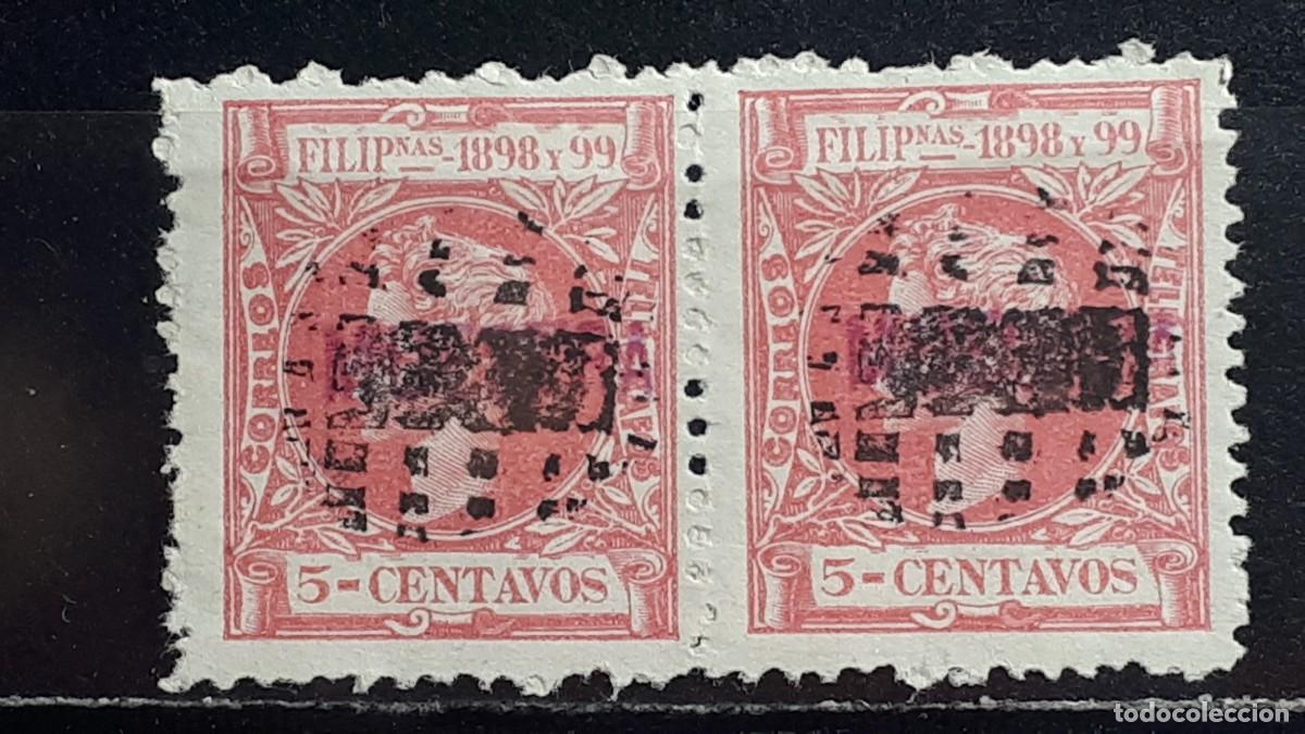 Sellos: FILIPINAS. A&Ntilde;O 1898. &deg;. EDIFIL 140. Pareja