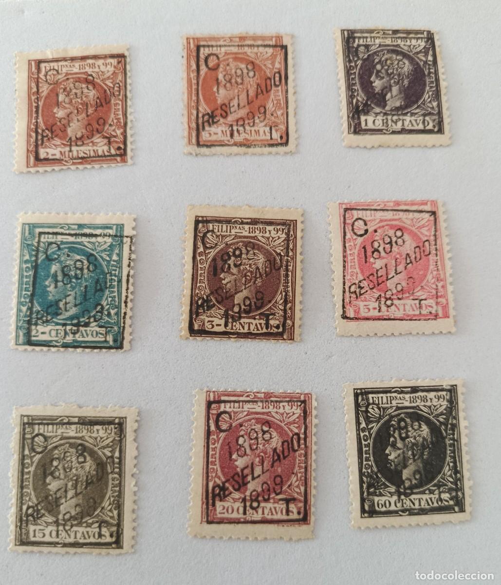 Sellos: Sello excolonias espa&ntilde;olas Filipinas 1898 habilitados, edifil 152, 154/158, 162/164.