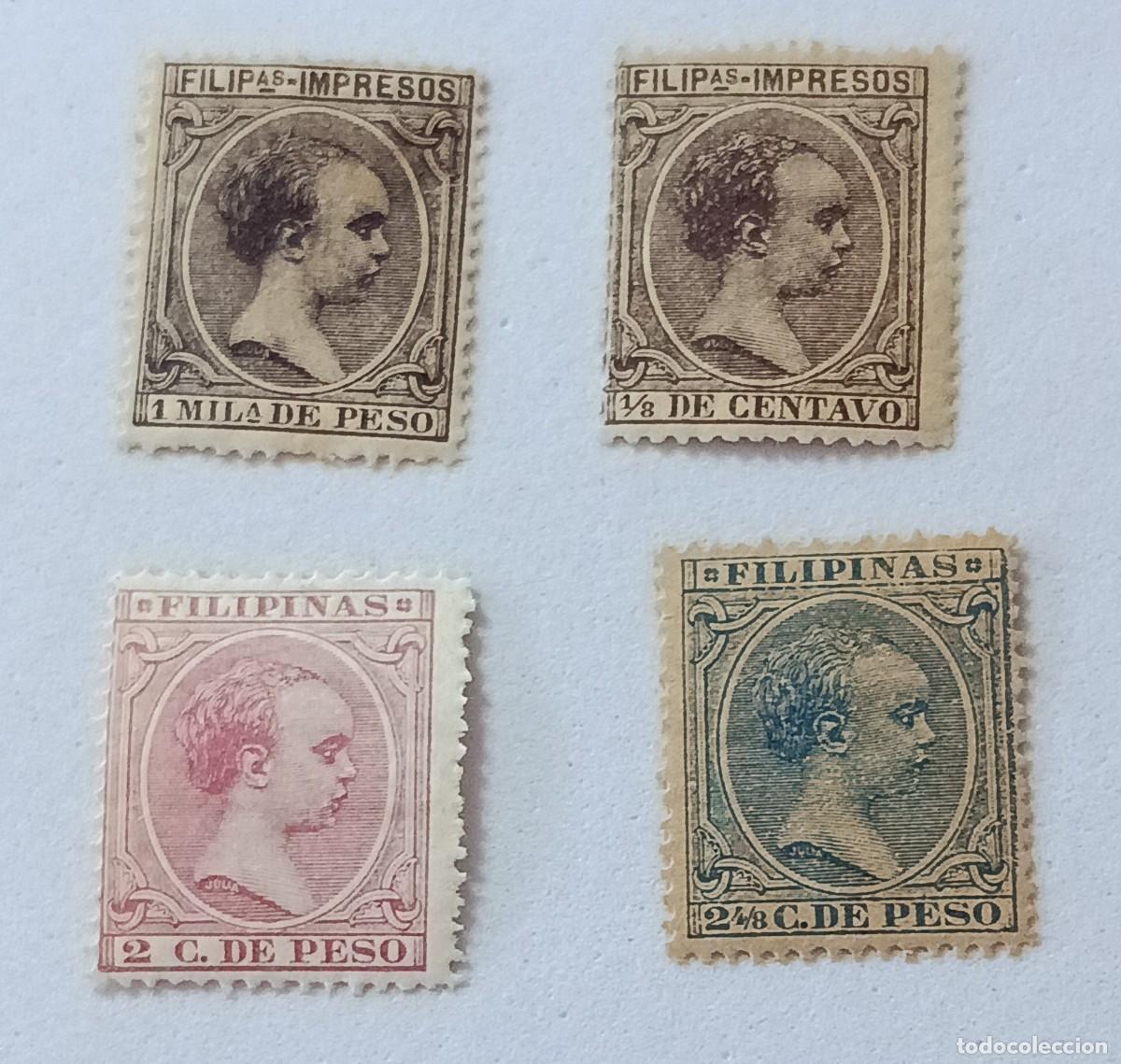 Sellos: Sellos excolonias espa&ntilde;olas Filipinas 1890, edifil 76, 79/81