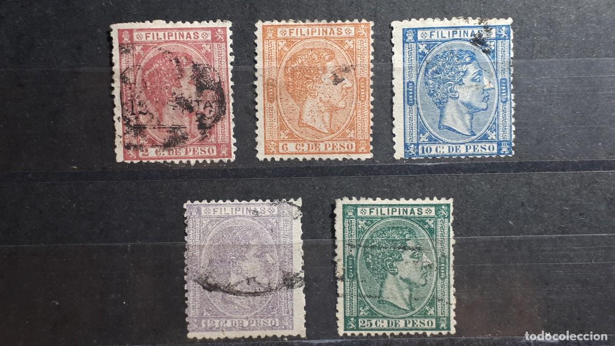 Sellos: FILIPINAS. A&Ntilde;O 1876-7. &deg;. EDIFIL 34/40, falta 35, 39.