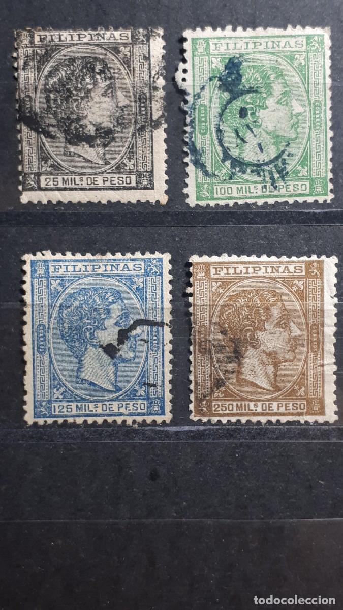Sellos: FILIPINAS. A&Ntilde;O 1878. &deg;. EDIFIL 41, 46/7, 50.