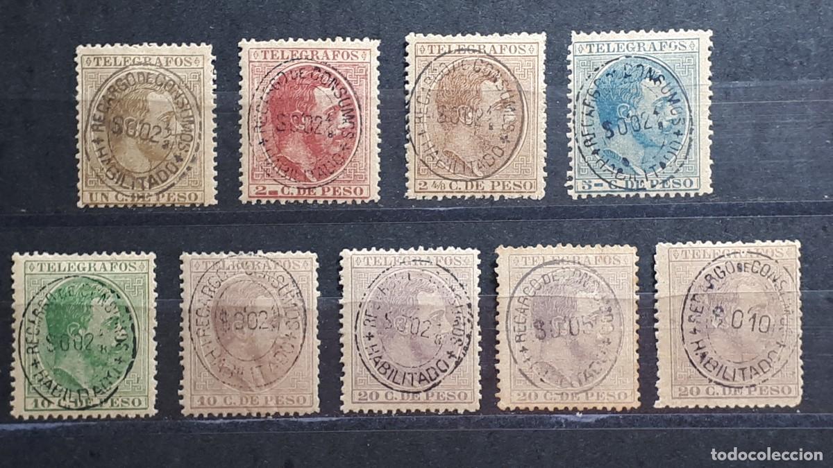 Sellos: FILIPINAS. A&Ntilde;O 1888-9. *. Fiscal Yvert 8/15, 17.