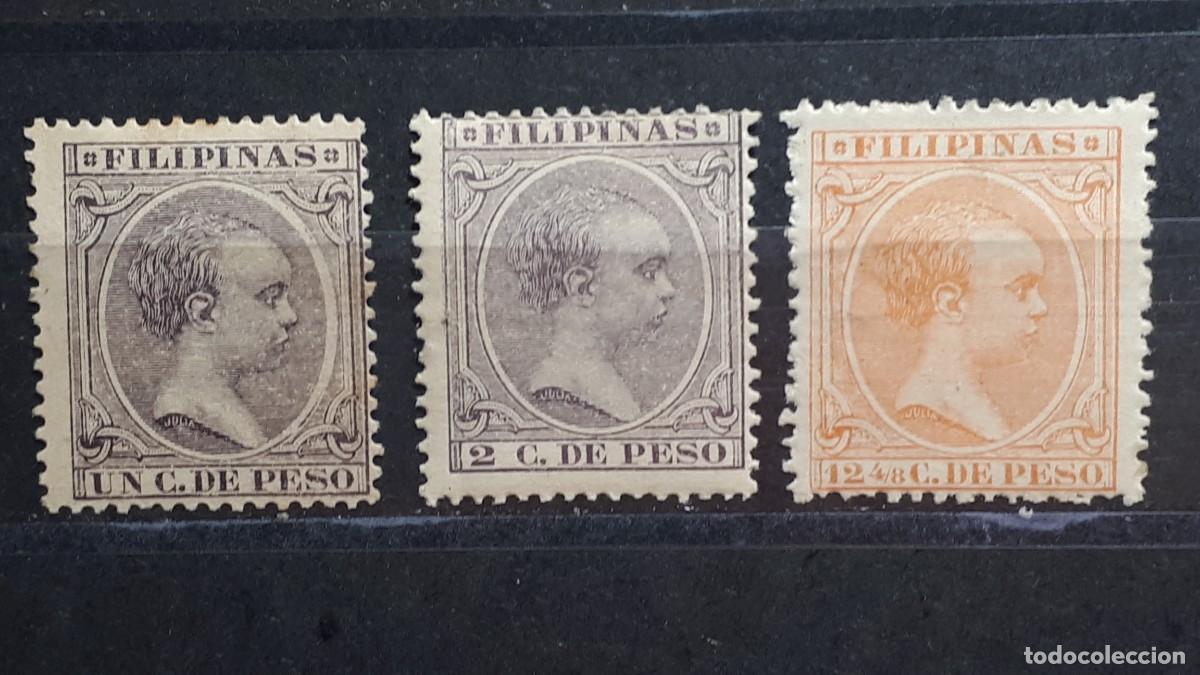 Sellos: FILIPINAS. A&Ntilde;O 1891. *. Edifil 92, 93, 100