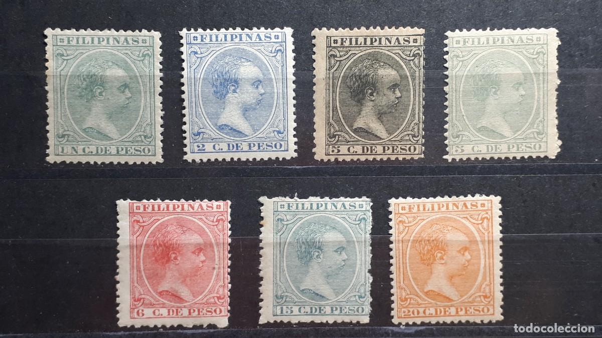 Sellos: FILIPINAS. A&Ntilde;O 1896. *. Edifil 121, 123/8