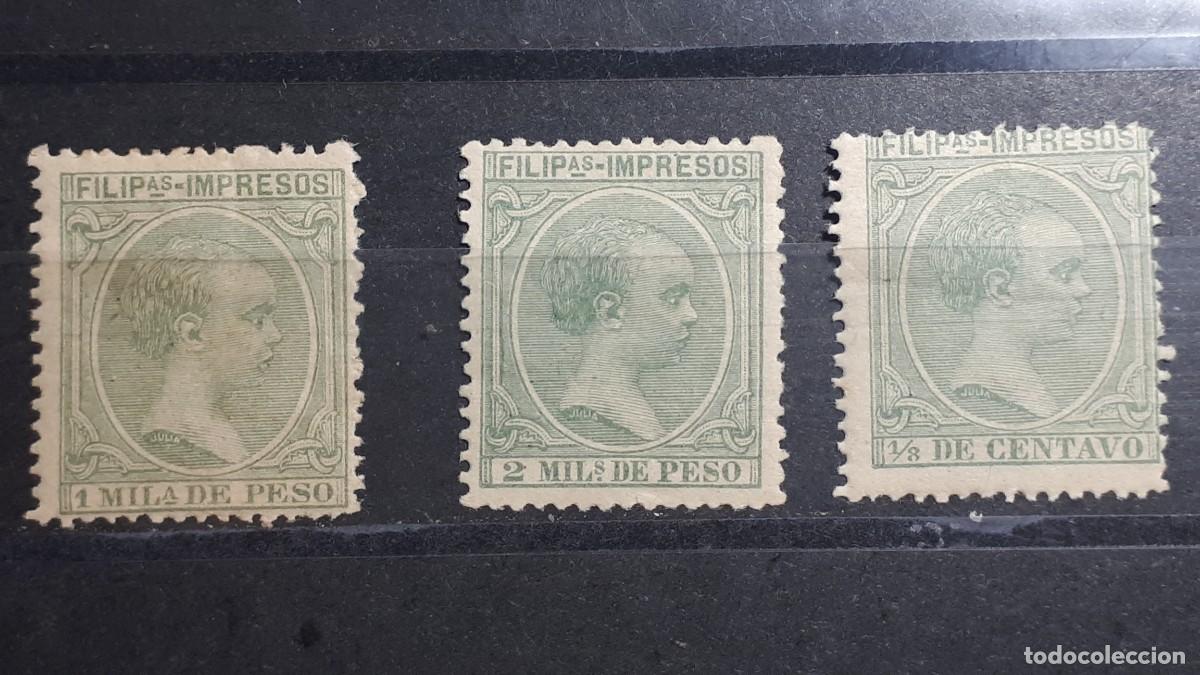 Sellos: FILIPINAS. A&Ntilde;O 1891. *. EDIFIL 88/9, 91