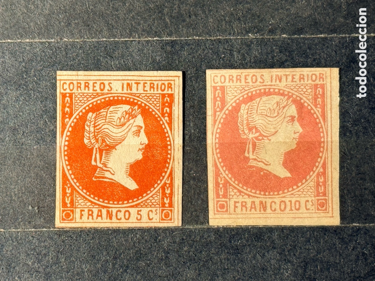 Sellos: Espa&ntilde;a. 1858. Isabel II. Filipinas. Edifil 7 y 8. Nuevos (*)/*