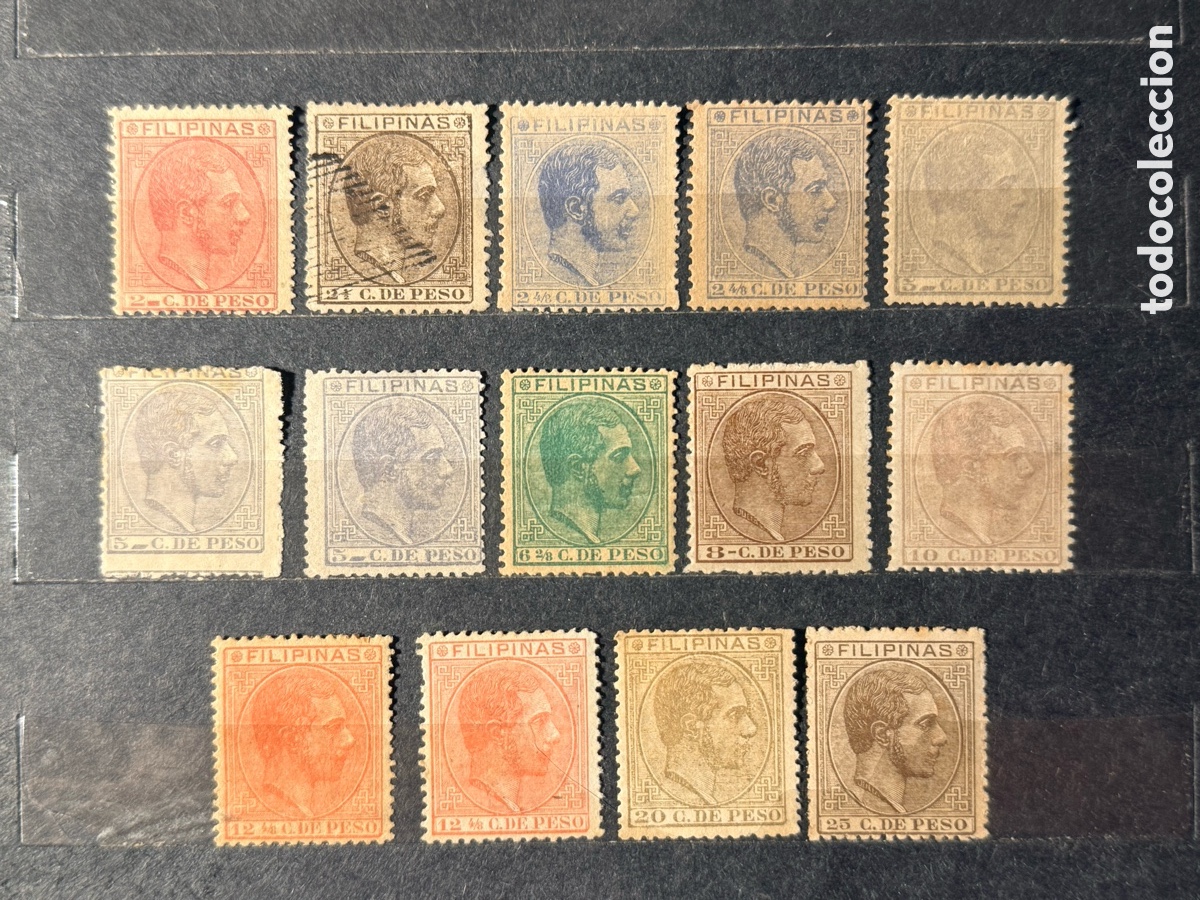 Sellos: Espa&ntilde;a. 1880/1883. Alfonso XII. Filipinas. Edifil 57/59A y 60/66. Nuevos */usado.