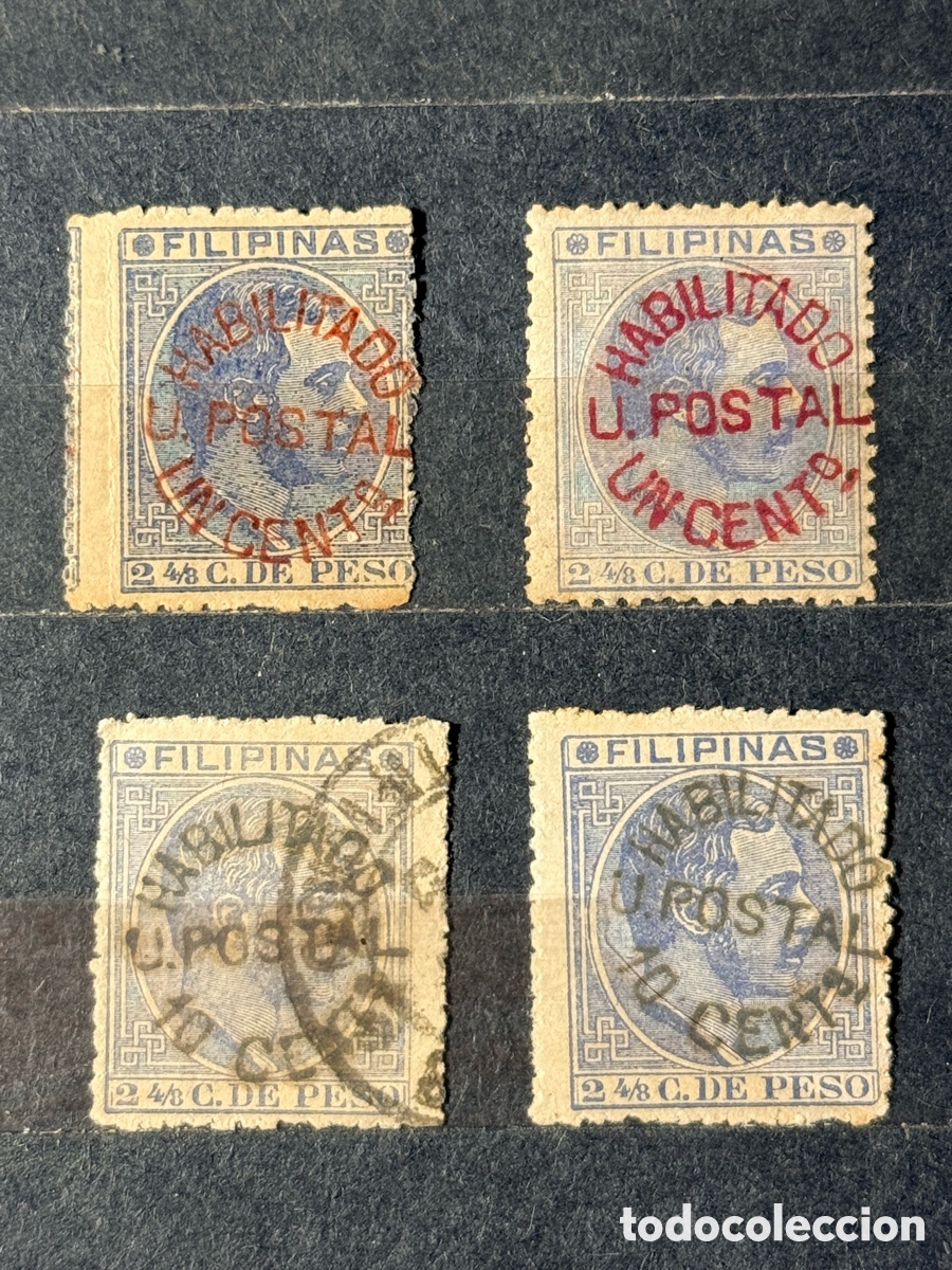Sellos: Espa&ntilde;a. 1881/1888. Alfonso XII. Filipinas. Edifil 66AX, 66AY, 66AZ y 66BA. Nuevos/usado