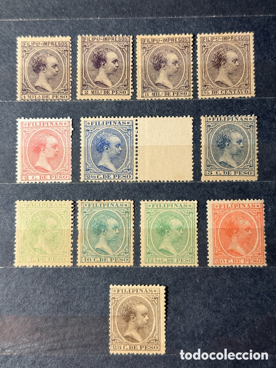 Sellos: Espa&ntilde;a. 1890. Alfonso XIII. Filipinas. Edifil 76/87. Nuevos */**/(*)