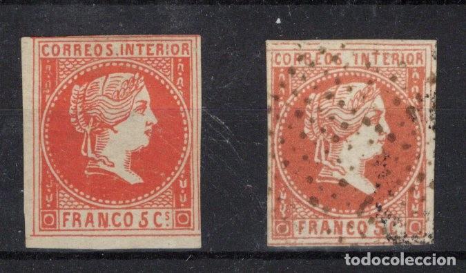 Stamps: Sellos DEPENDENCIAS ESPA&Ntilde;OLAS FILIPINAS a&ntilde;o 1858 Edifil 7/8*-&ordm; SERIE COMPLETA v.c. 70 &euro;