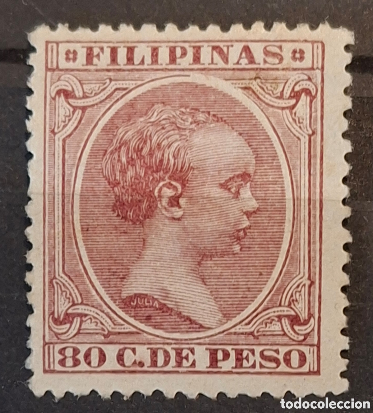 Sellos: Filipinas sello alfonso 80 c de peso 1896 Nuevo*