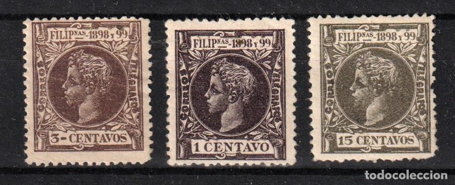 Timbres: Filipinas Espa&ntilde;olas lote de tres sellos nuevos con charnela MH.1898