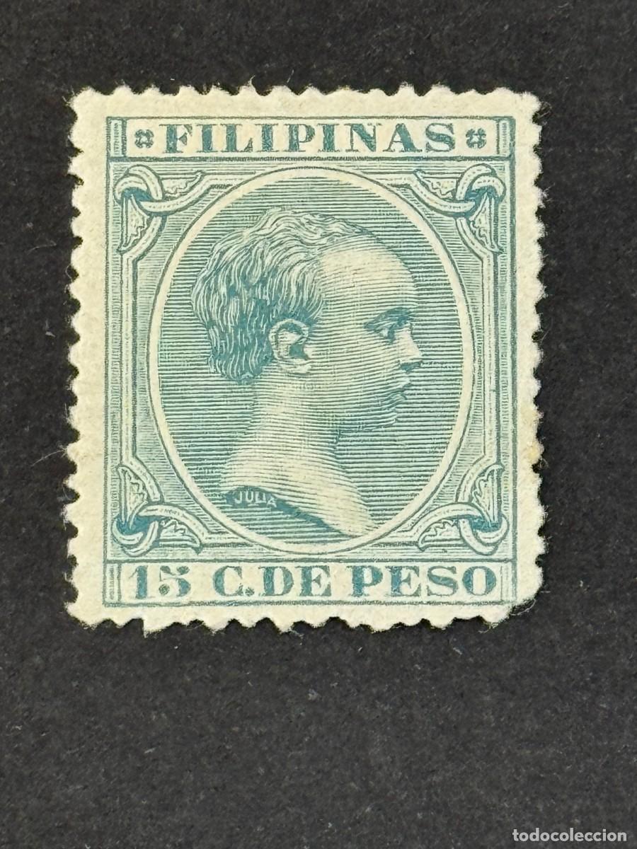 Timbres: Filipinas, Alfonso XIII, 1896-1897, Edifil 127, nuevo con fijasellos