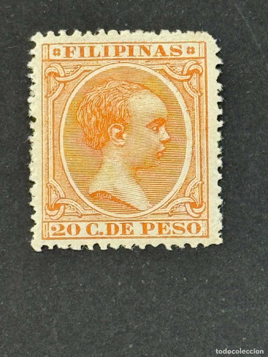 Timbres: Filipinas, Alfonso XIII, 1896-1897, Edifil 128, nuevo con fijasellos