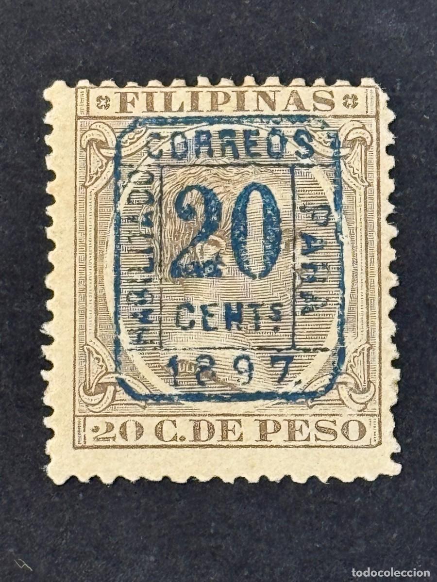 Sellos: Filipinas, Alfonso XIII, habilitado, 1898, Edifil 130G, nuevo con fijasellos