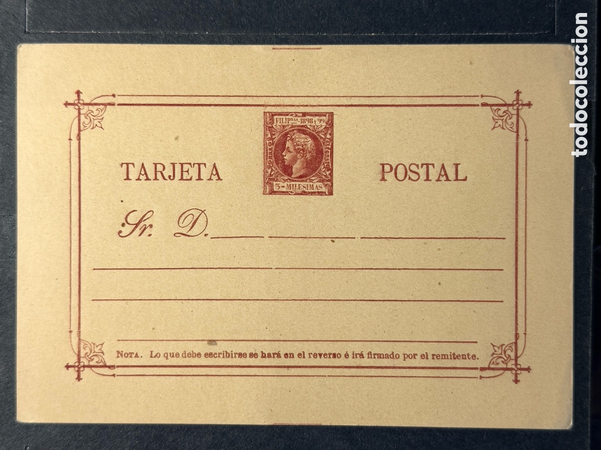 Sellos: Espa&ntilde;a. 1898. Alfonso XIII. Filipinas. Entero postal. Edifil. 12. Nuevo sin goma.