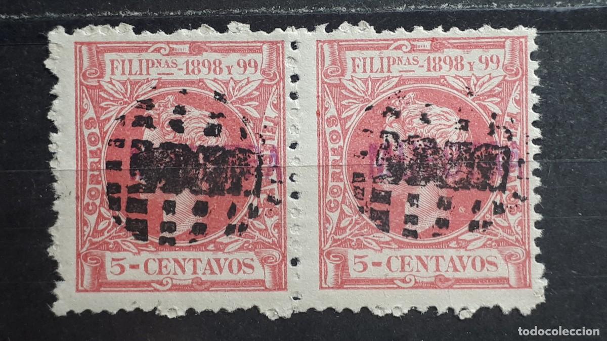 Sellos: FILIPINAS. A&Ntilde;O 1898. &deg;. EDIFIL 140. Pareja