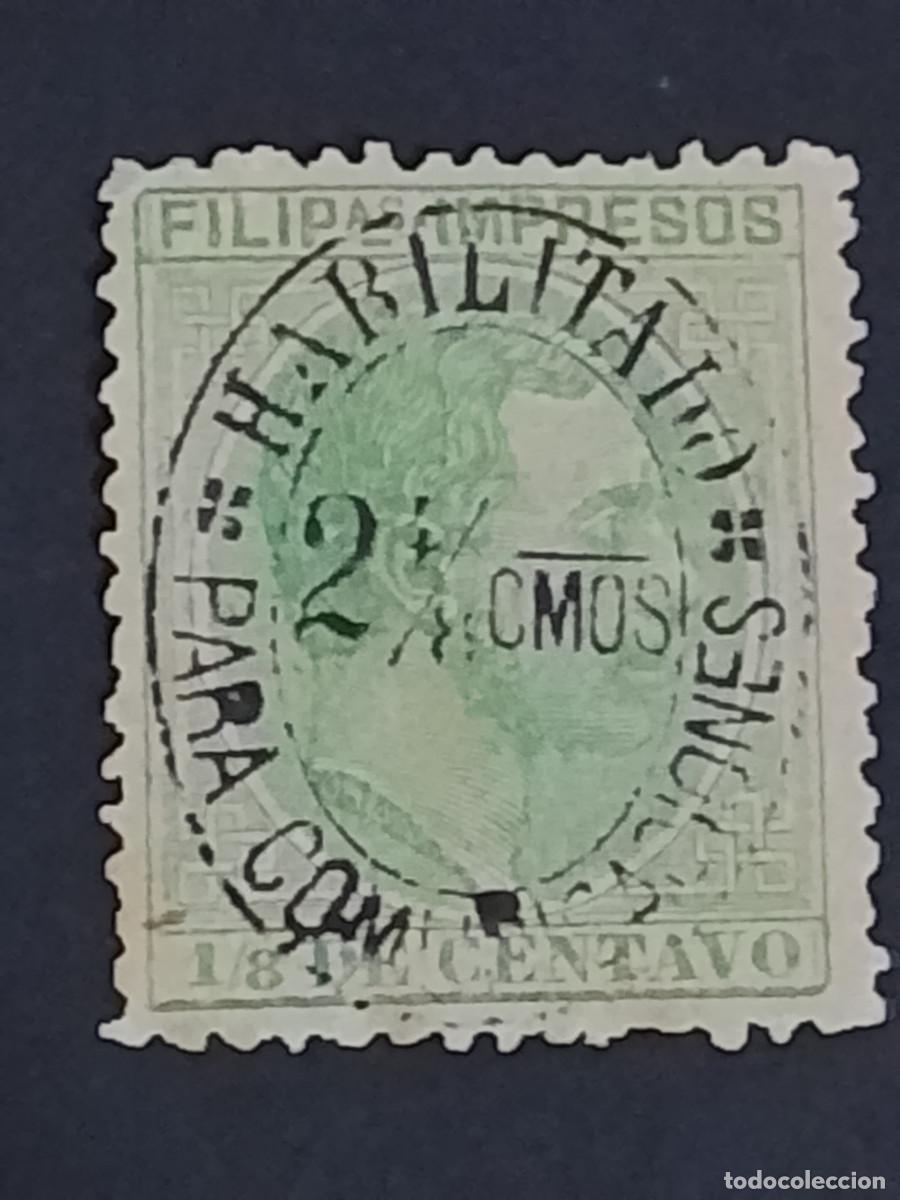 Sellos: Sello Filipinas 1/8 de centavo (habilitado)
