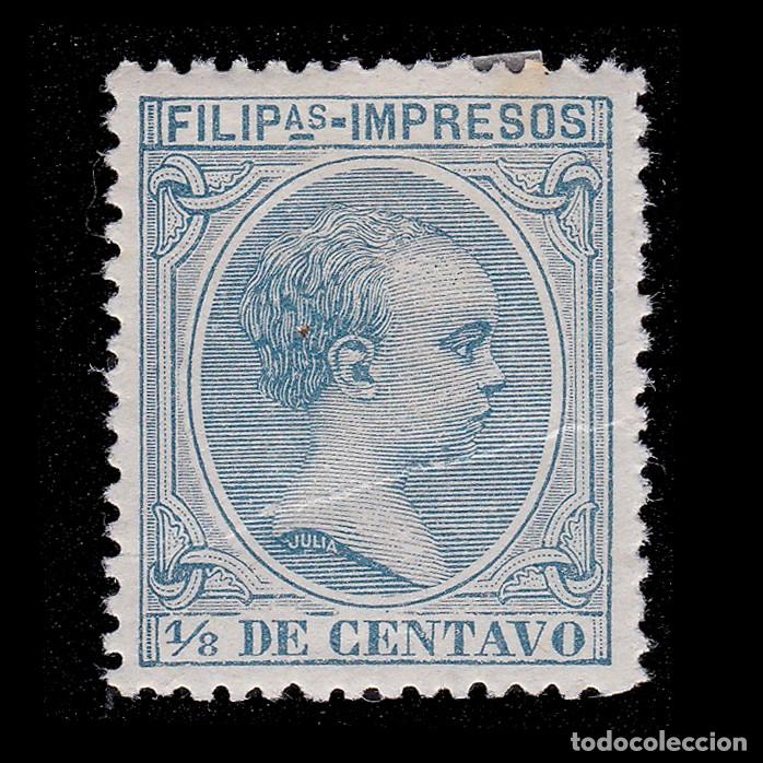 Sellos: FILIPINAS. 1891-93. Alfonso XIII. 1/8 m * MH. Edifil 91 + OBSEQUIO