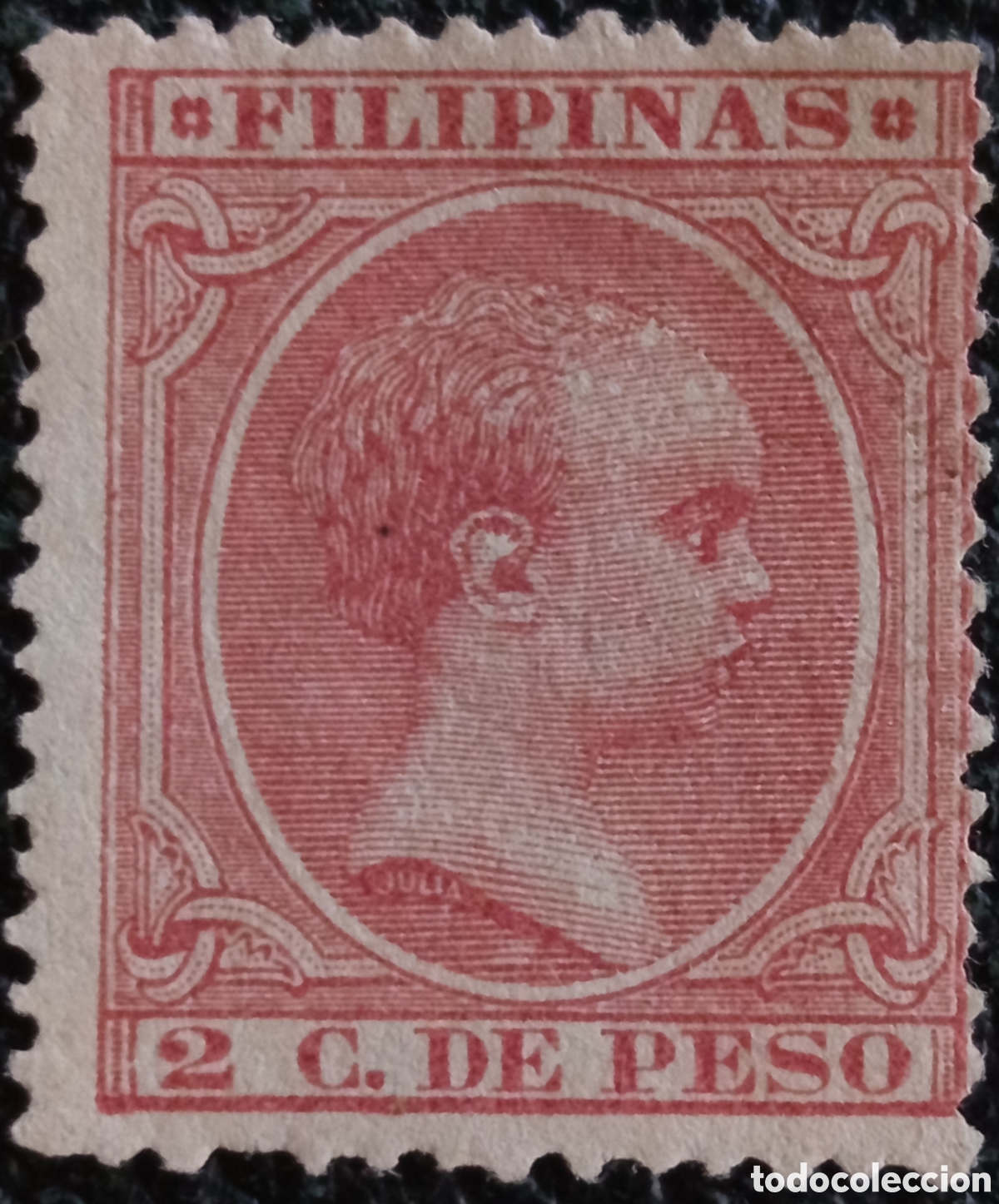Briefmarken: Sello Filipinas Alfonso XII 2 C De Peso Carm&iacute;n / Rosa 1882 MH