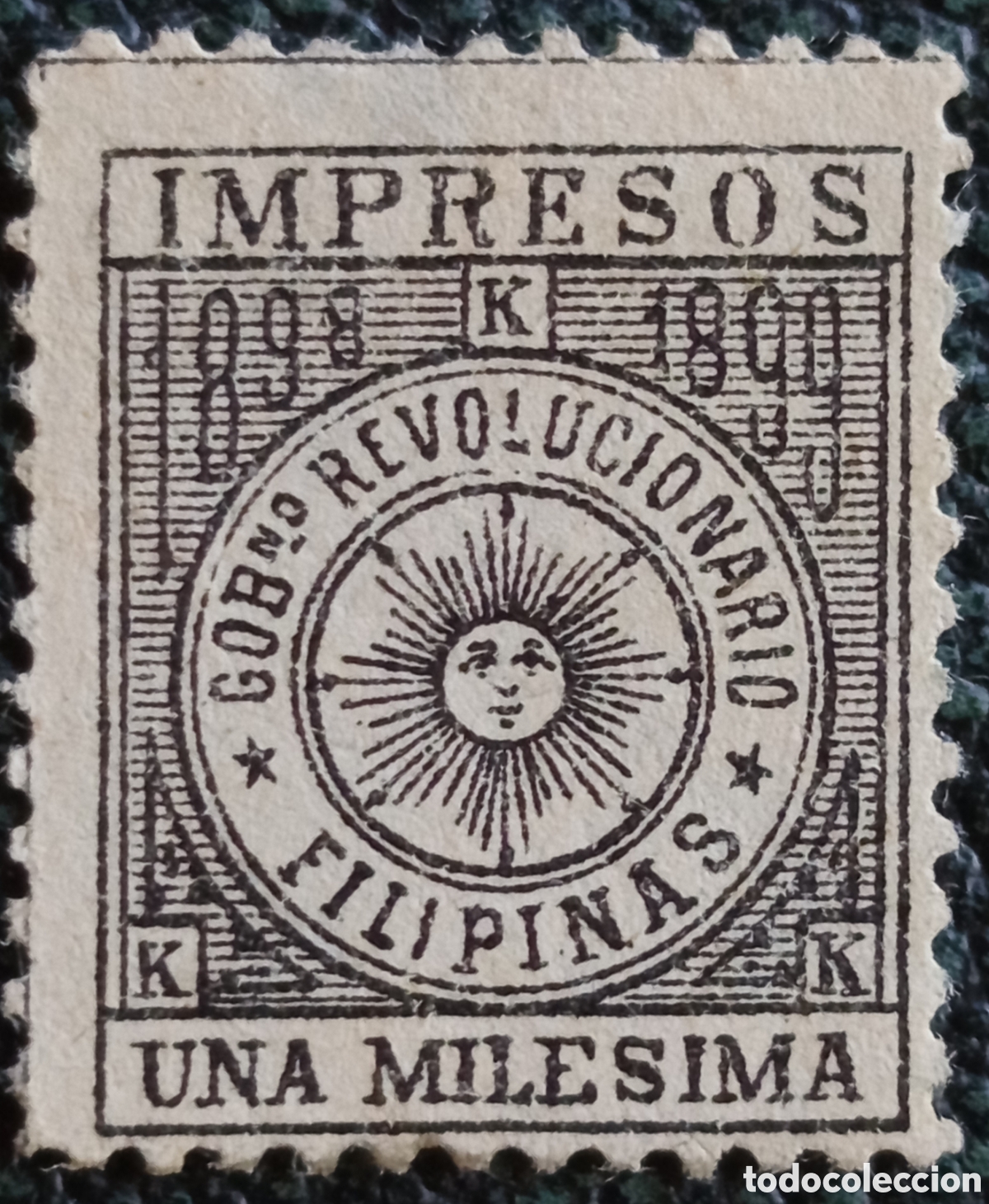 Selos: Sello Filipinas Revolucionario Impresos Una Mil&eacute;sima Negro 1898-1899