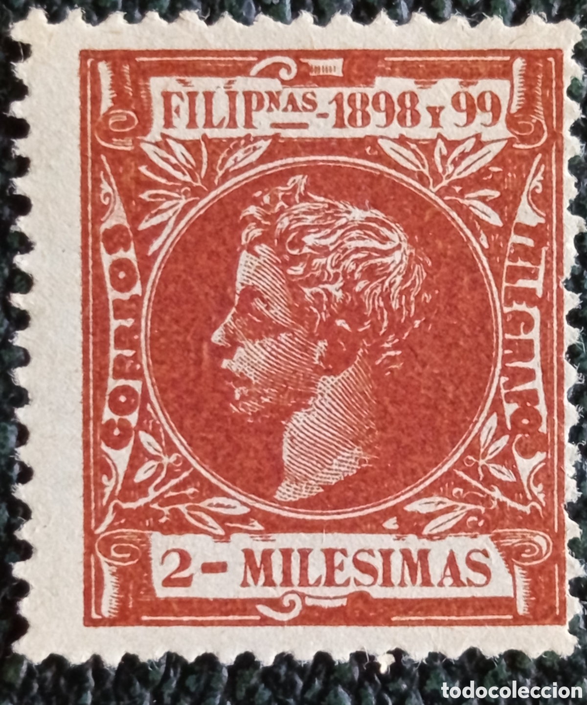 Sellos: Filipinas Ultramar Espa&ntilde;ol 1898-99 Alfonso XIII 2 Mil&eacute;simas Casta&ntilde;o - Edifil #160 MNH