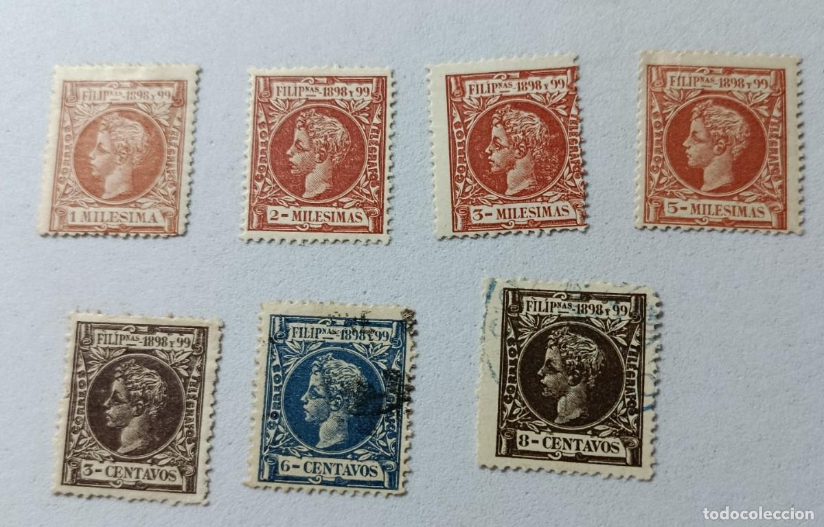 Timbres: Sellos excolonias espa&ntilde;olas Filipinas 1898, edifil 131/133, 135, 138, 141/142.