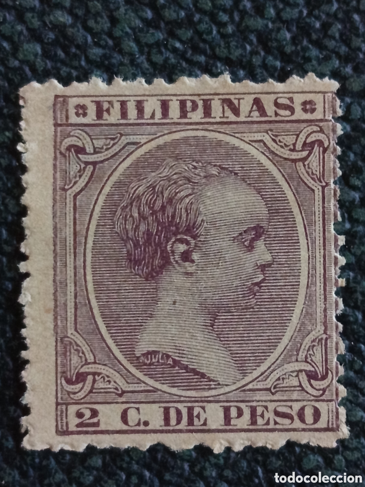 Sellos: Sello Filipinas Colonial 1892 Alfonso XIII Pel&oacute;n 2 C de Peso Edifil 93